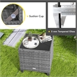 Pemberly Row 3PCS Patio Furniture Bistro Set Sofas Side Table Armrest Gray