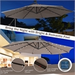 Pemberly Row Solar Powered 32LED Lighted Patio Offset Umbrella Outdoor Coffee