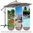 Pemberly Row Solar Powered 32LED Lighted Patio Offset Umbrella Outdoor Coffee