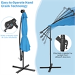 Pemberly Row 10FT Solar Powered 32LED Lighted Patio Offset Umbrella Outdoor Blue