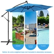 Pemberly Row 10FT Solar Powered 32LED Lighted Patio Offset Umbrella Outdoor Blue