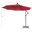 Pemberly Row Solar Powered 32LED Lighted Patio Offset Umbrella Outdoor Wine