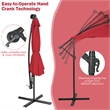 Pemberly Row Solar Powered 32LED Lighted Patio Offset Umbrella Outdoor Wine