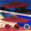 Pemberly Row Solar Powered 32LED Lighted Patio Offset Umbrella Outdoor Wine