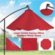 Pemberly Row Solar Powered 32LED Lighted Patio Offset Umbrella Outdoor Wine