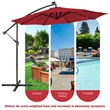 Pemberly Row Solar Powered 32LED Lighted Patio Offset Umbrella Outdoor Wine