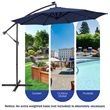 Pemberly Row Solar Powered 32LED Lighted Patio Offset Umbrella Outdoor Navy