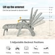 Pemberly Row Folding Patio Chaise Deck Chair Lounger 5 Position Recliner Gray
