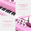 Pemberly Row Children 30 Key Toy Grand Baby Piano with Kids Bench Wood Pink
