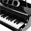 Pemberly Row Children 30 Key Toy Grand Baby Piano with Kids Bench Wood Black