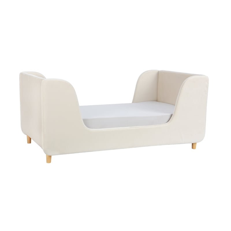 Pemberly Row Contemporary Low Profile Upholstered Toddler Bed