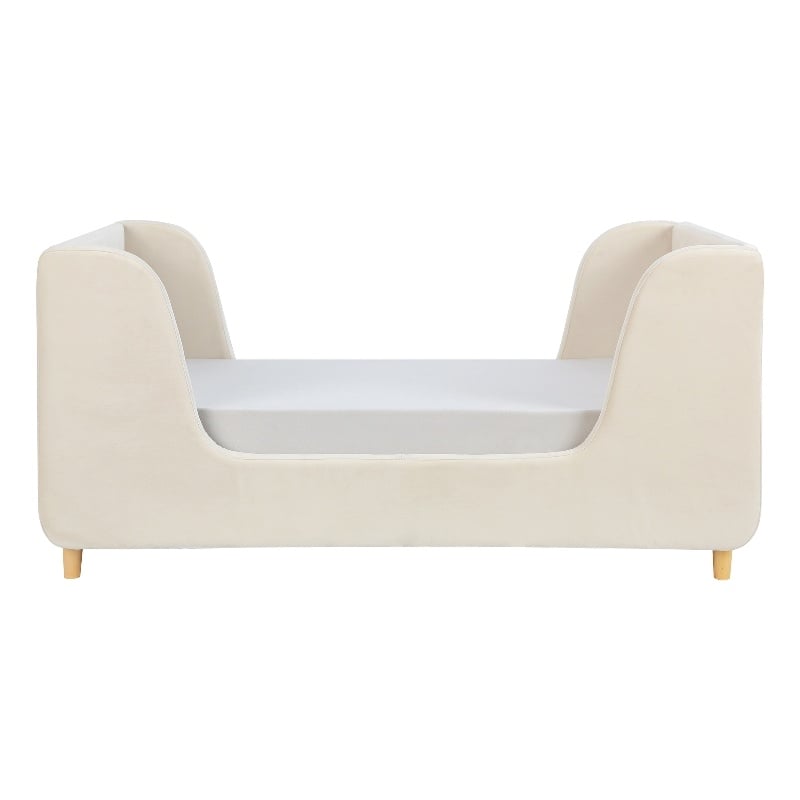 Pemberly Row Contemporary Low Profile Upholstered Toddler Bed