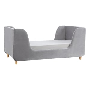 Pemberly Row Contemporary Low Profile Upholstered Toddler Bed