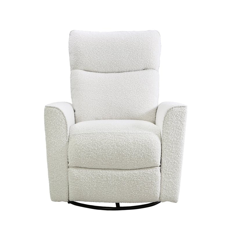 Pemberly Row Contemporary Tall Solid Back Boucle Swivel Glider