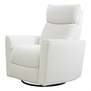Pemberly Row Contemporary Tall Solid Back Boucle Swivel Glider