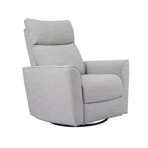 Pemberly Row Contemporary Tall Solid Back Swivel Glider in Gray