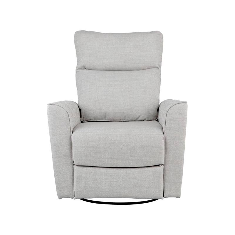 Pemberly Row Contemporary Tall Solid Back Swivel Glider in Gray