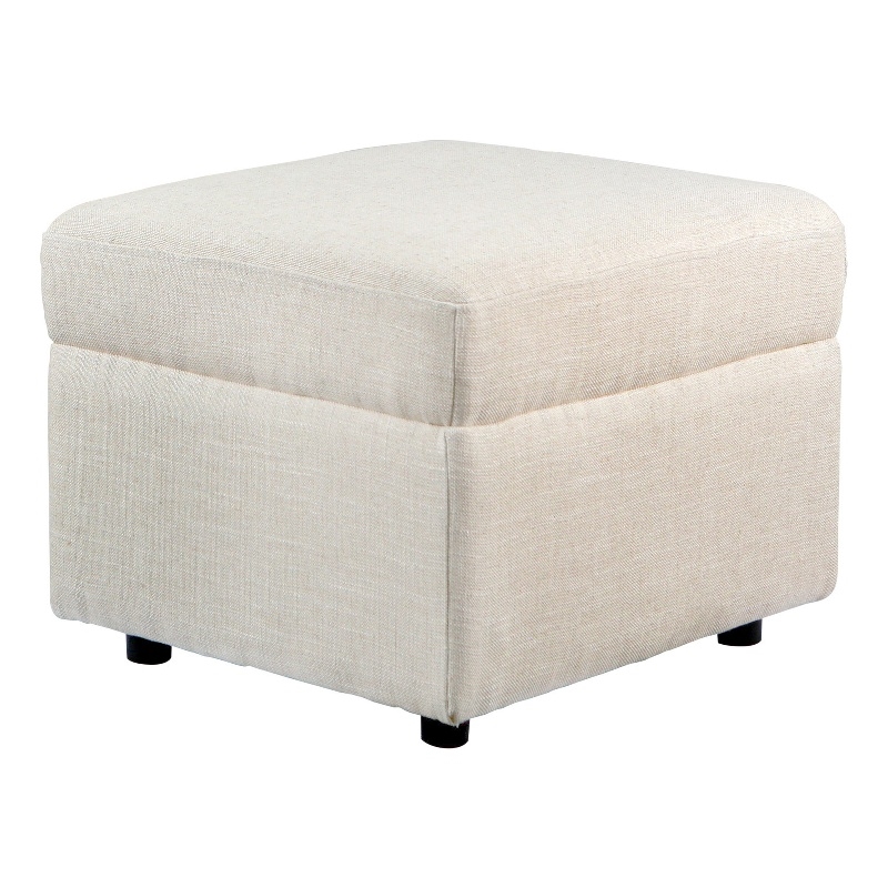 Pemberly Row Contemporary Ottoman with Removeable Legs in Canvas