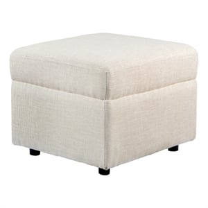 Pemberly Row Contemporary Ottoman with Removeable Legs in Canvas