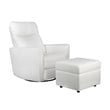 Pemberly Row Contemporary Ottoman with Removeable Legs in White