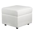 Pemberly Row Contemporary Ottoman with Removeable Legs in White