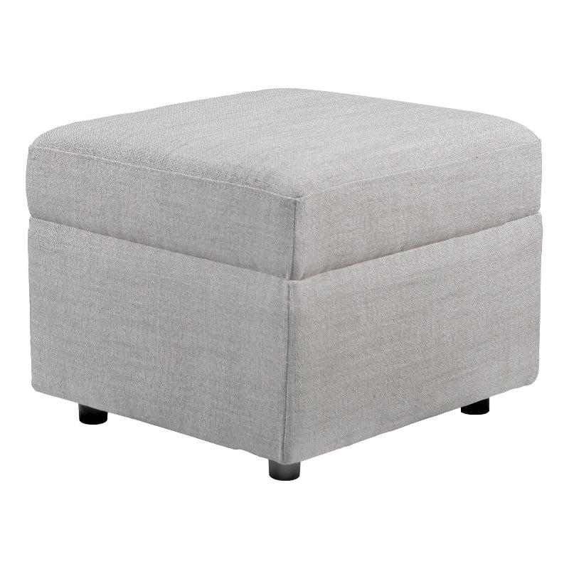 Pemberly Row Contemporary Ottoman with Removeable Legs in Gray