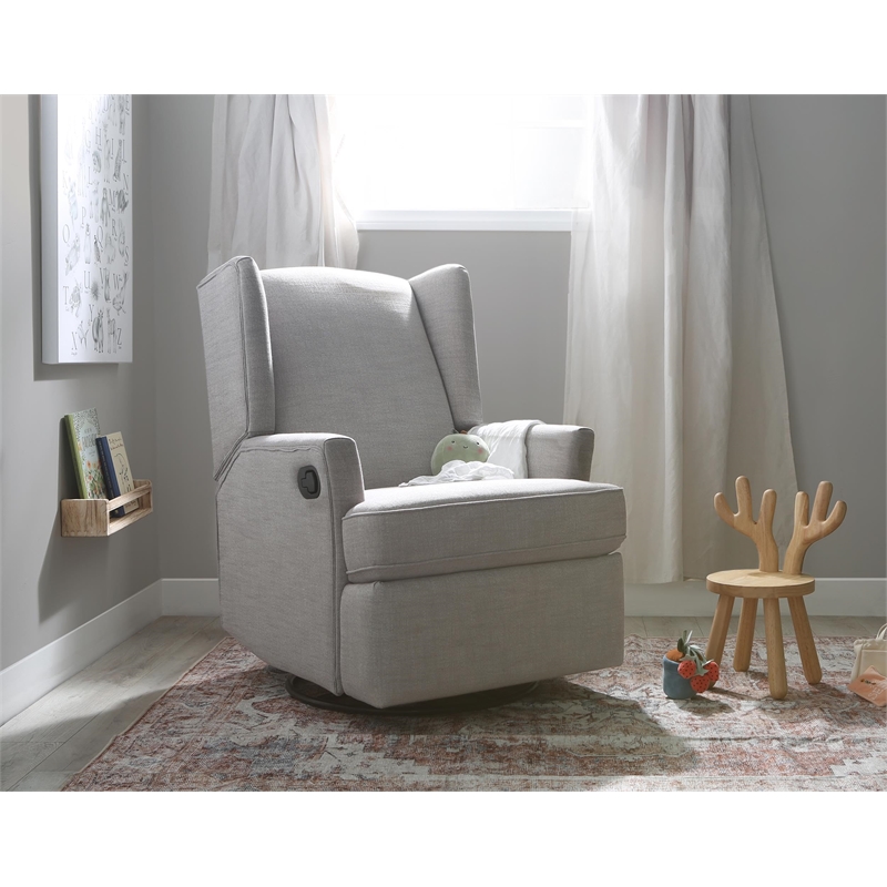 Pemberly Row Modern / Contemporary Swivel Recliner in Gray Finish