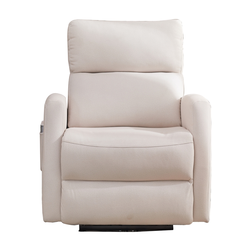 Pemberly Row Recliner Chair Electrically Adjustable Fabric Single Sofa Beige