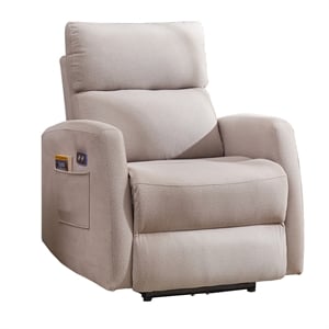 Pemberly Row Recliner Chair Electrically Adjustable Fabric Single Sofa Gray