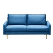 Pemberly Row Velvet Sofa Modern Couch with Metal Legs for Living Room-Blue