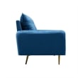 Pemberly Row Velvet Sofa Modern Couch with Metal Legs for Living Room-Blue