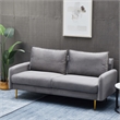 Pemberly Row Velvet Sofa Modern Couch with Metal Legs for Living Room-Gray