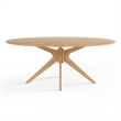 Pemberly Row Classic Mid-Century Scandinavian Oval Coffee Table in Oak