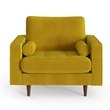 Pemberly Row Contemporary Performance Velvet Arm Chair in Gold