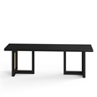 Pemberly Row Contemporary Rectangular Cane Dining Bench in Black