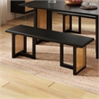 Pemberly Row Contemporary Rectangular Cane Dining Bench in Black