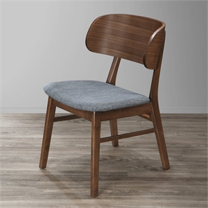 Pemberly Row Contemporary Solid Wood Side Chairs (Set of 2) in Gray