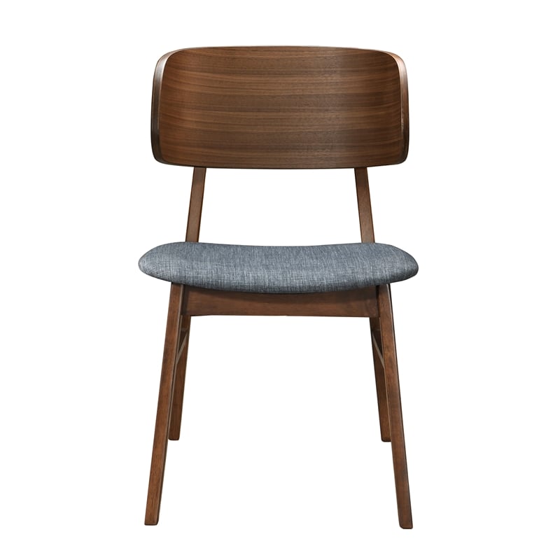 Pemberly Row Contemporary Solid Wood Side Chairs (Set of 2) in Gray