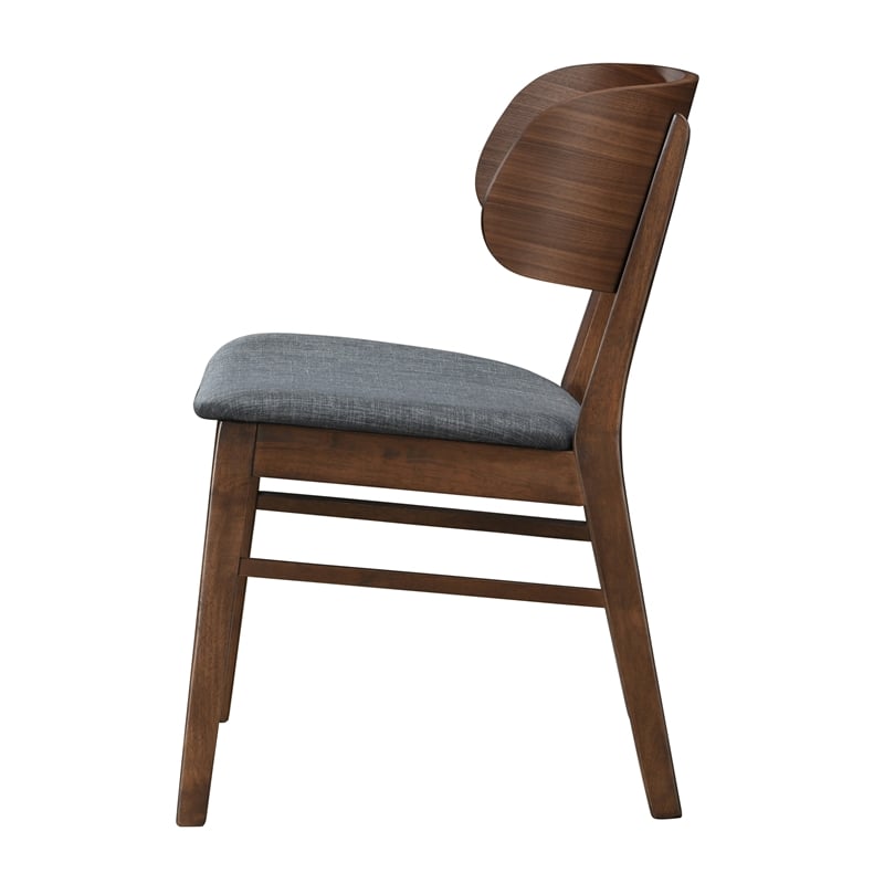 Pemberly Row Contemporary Solid Wood Side Chairs (Set of 2) in Gray