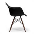 Pemberly Row Contemporary Arm Chairs (Set of 2) in Walnut and Black