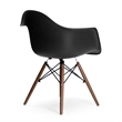 Pemberly Row Contemporary Arm Chairs (Set of 2) in Walnut and Black