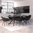 Pemberly Row Contemporary Arm Chairs (Set of 2) in Walnut and Black