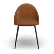 Pemberly Row Contemporary Vegan Leather Chairs (Set of 2) in Light Brown