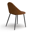 Pemberly Row Contemporary Vegan Leather Chairs (Set of 2) in Light Brown