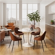 Pemberly Row Contemporary Vegan Leather Chairs (Set of 2) in Light Brown