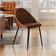 Pemberly Row Contemporary Vegan Leather Chairs (Set of 2) in Light Brown