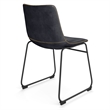 Pemberly Row Vegan Leather Side Chairs with Black Legs (Set of 2) in Black