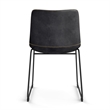 Pemberly Row Vegan Leather Side Chairs with Black Legs (Set of 2) in Black