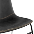 Pemberly Row Vegan Leather Side Chairs with Black Legs (Set of 2) in Black