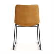 Pemberly Row Vegan Leather Side Chairs with Black Legs (Set of 2) in Light Oak